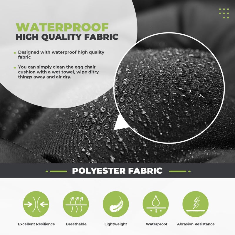 DANGHOOGY Wicker Chair Cushions  Waterproof Outdoor Loveseat Cushions for Patio Furniture  3 Pieces Wicker Furniture Cushions  1 Loveseat and 2 U-Shaped Cushions  Black - Image 4